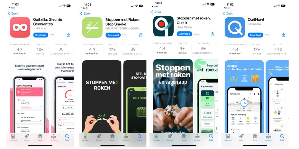 Stoppen met roken app